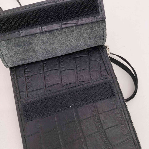 カイコー KAIKO LEATHER NECK BAG S CROCODILE メンズ
