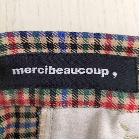 メルシーボークー mercibeaucoup マルチカラーチェック 裾ジップ サイドラインパンツ レディース JPN:1