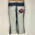 SPRAKLE BLUE JEANS 薔薇刺繍 ラインストーン フレア デニム レディース US:26-27