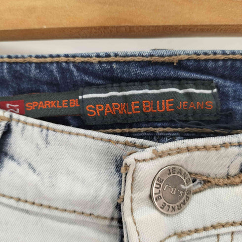 SPRAKLE BLUE JEANS 薔薇刺繍 ラインストーン フレア デニム レディース US:26-27