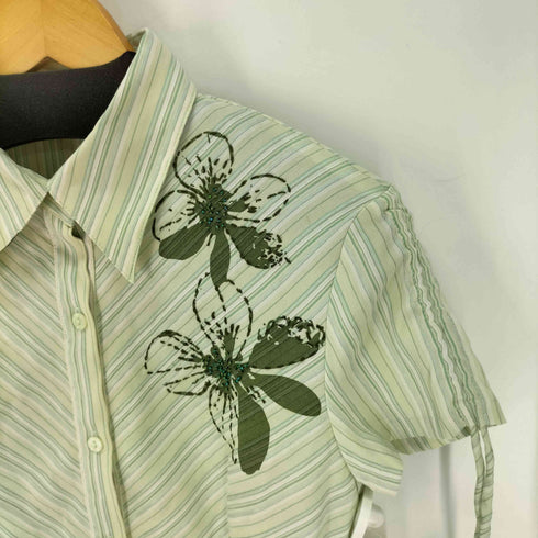 KUDA ビーズ 刺繍 ストライプ シャツ メンズ import:M