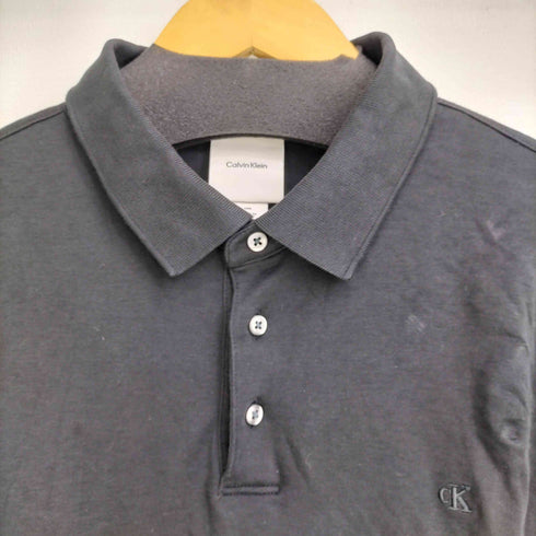 カルバンクライン CALVIN KLEIN ワンポイントロゴ刺繍 L/S ポロシャツ レディース JPN:L