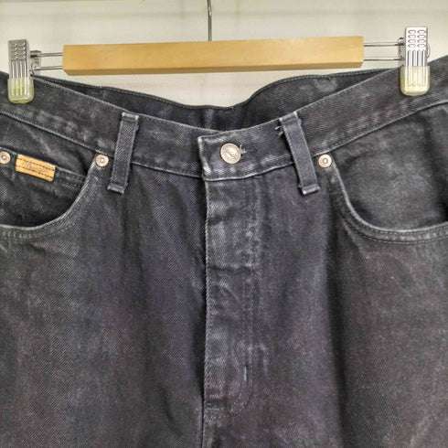 ラングラー Wrangler 後染め テーパードブラックデニムパンツ メンズ 33-30