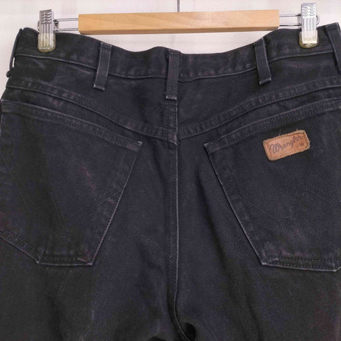 ラングラー Wrangler 後染め テーパードブラックデニムパンツ メンズ 33-30