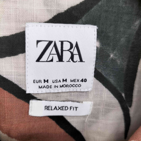 ザラ ZARA RELAXED FIT 総柄 アロハシャツ メンズ M
