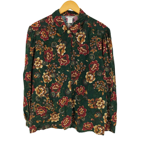 KORET レーヨン100 花柄プリント 長袖 シャツ レディース 10