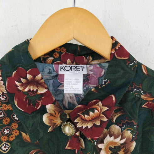 KORET レーヨン100 花柄プリント 長袖 シャツ レディース 10