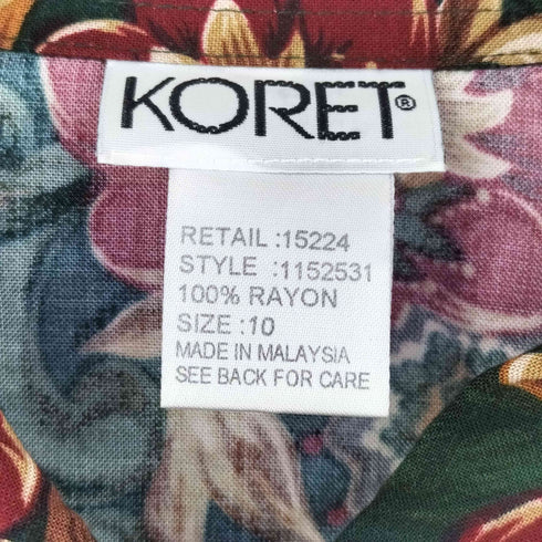 KORET レーヨン100 花柄プリント 長袖 シャツ レディース 10
