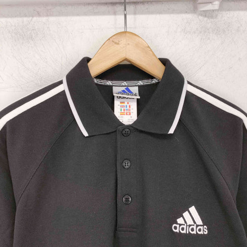 アディダス adidas 万国旗タグ スリーストライプ 刺繍ロゴ S/S ポロシャツ メンズ M