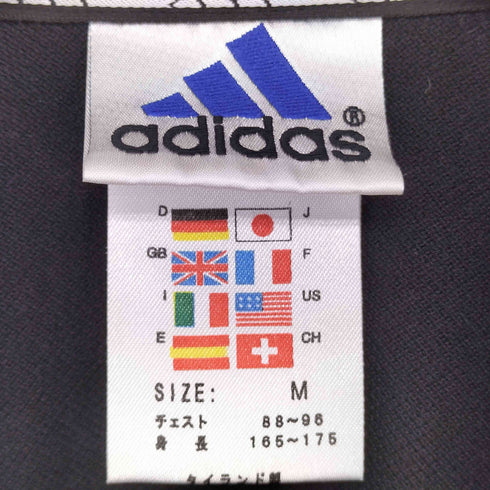 アディダス adidas 万国旗タグ スリーストライプ 刺繍ロゴ S/S ポロシャツ メンズ M