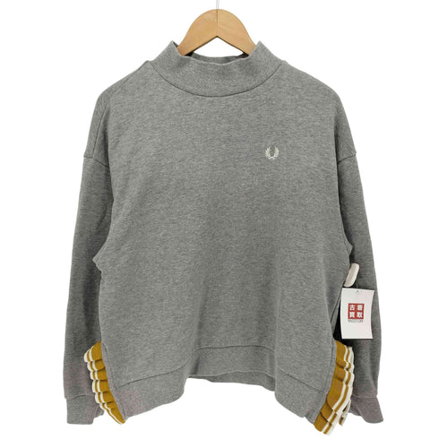フレッドペリー FRED PERRY ロゴ刺繍 リブフリル クルーネックスウェット レディース UK:10
