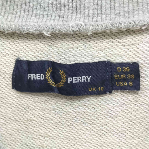 フレッドペリー FRED PERRY ロゴ刺繍 リブフリル クルーネックスウェット レディース UK:10