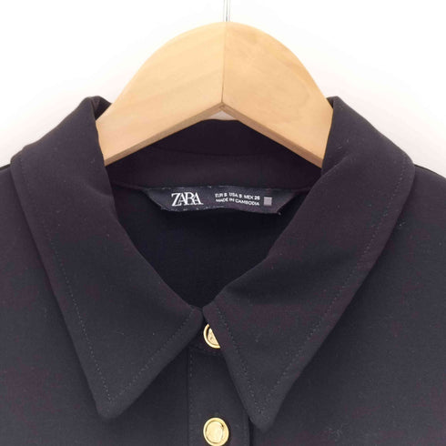 ザラ ZARA 金ボタン ベルテッド フラップポケット ロングシャツワンピース レディース JPN:S