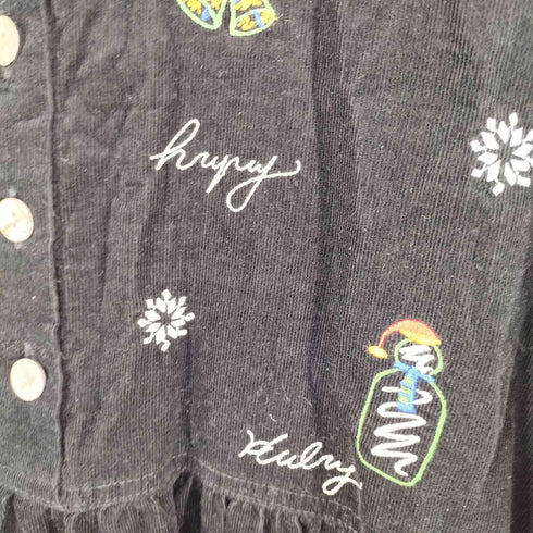 ERIKA&CO. 刺繍デザイン コーデュロイ ノースリーブ ワンピース レディース L