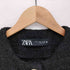 ザラ ZARA ゴールドボタン ノーカラー クロップド ツイードジャケット レディース import:M