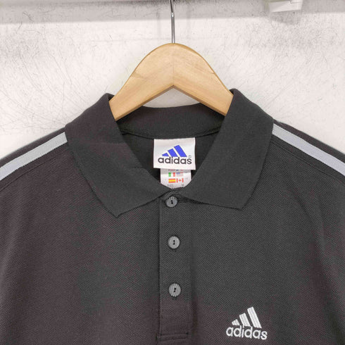 アディダス adidas 万国旗タグ スリーストライプ 刺繍ロゴ S/S ポロシャツ メンズ JPN:M
