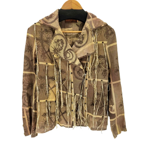 BONONA U.K フリンジ総柄シャツ レディース 44