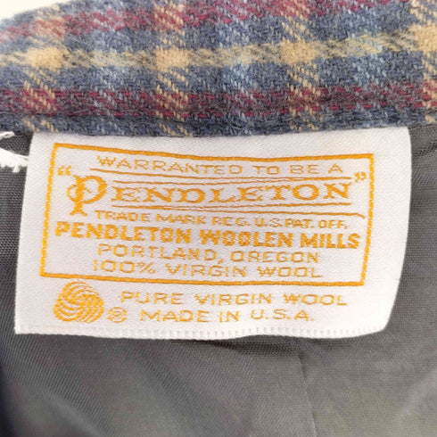 ペンドルトン PENDLETON 70-80s USA製 ウール チェック タイトスカート レディース