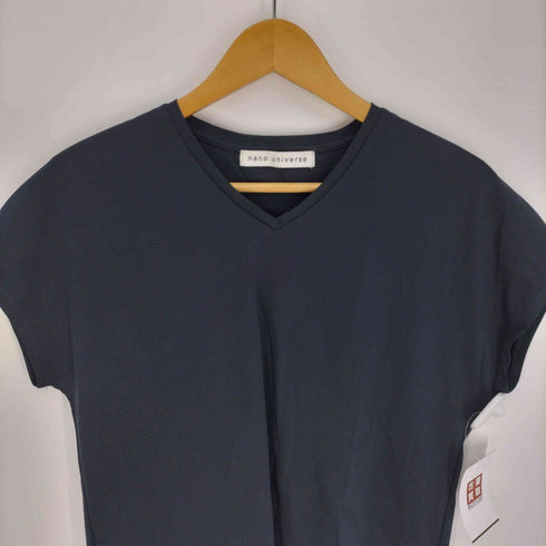 ナノユニバース NANO universe シルケットスムース Vネック ソフトドルマン Tシャツ レディース JPN:M
