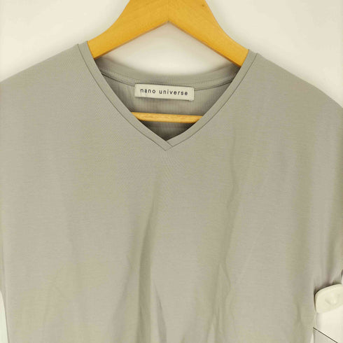 ナノユニバース NANO universe シルケットスムース Vネック ソフトドルマン Tシャツ レディース JPN:M