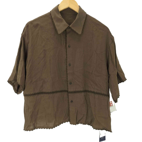 シンプリシテェ SIMPLICITE 26ss エンブロイダーボクシーシャツ ウォッシャブル レディース FREE