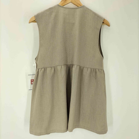 アデイインザライフユナイテッドアローズ A day in the life UNITED ARROWS 26ss リネンライク ペプラム ジップベスト マシンウォッシャブル レディース FREE