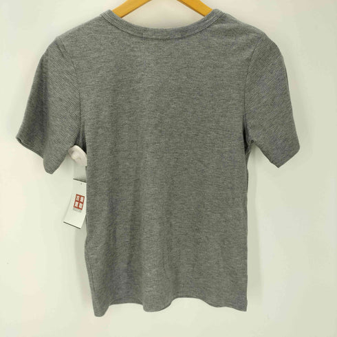 ナノユニバース NANO universe 26ss ラメリブカットクルーネックTシャツ レディース FREE