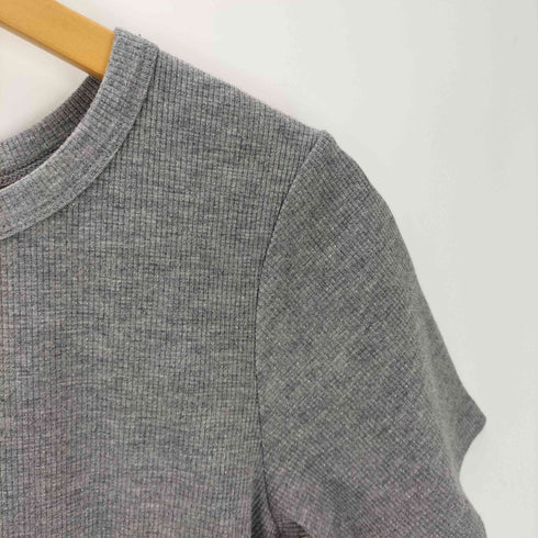 ナノユニバース NANO universe 26ss ラメリブカットクルーネックTシャツ レディース FREE