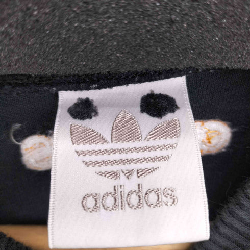 アディダスオリジナルス adidas Originals 80-90S ボーダー モックネック フロントロゴラグランスリーブトレーナー メンズ S-M