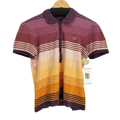 フレッドペリー FRED PERRY ボーダー S/S ポロシャツ レディース EUR:40