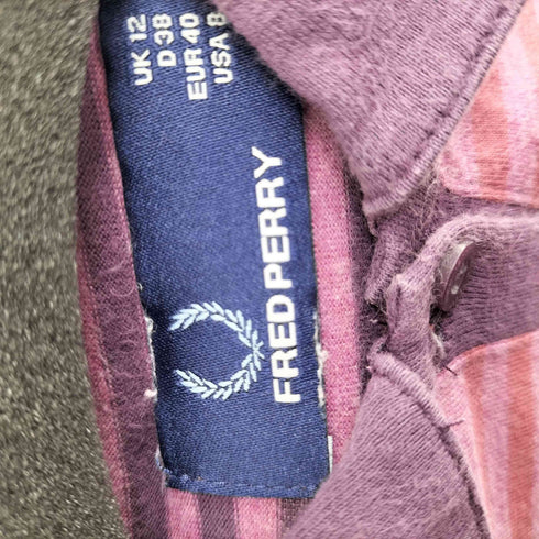 フレッドペリー FRED PERRY ボーダー S/S ポロシャツ レディース EUR:40