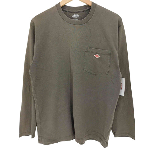 ダントン DANTON ロゴワッペン刺繍 ポケット クルーネック L/S Tシャツ メンズ FR:42