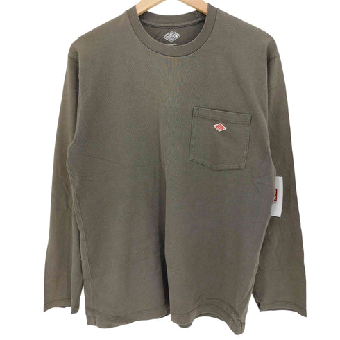 ダントン DANTON ロゴワッペン刺繍 ポケット クルーネック L/S Tシャツ メンズ FR:42