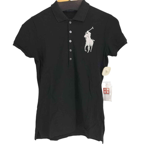 ラルフローレン RALPH LAUREN 90-00S ビーズ ビッグポニー刺繍 S/S ポロシャツ レディース import:L