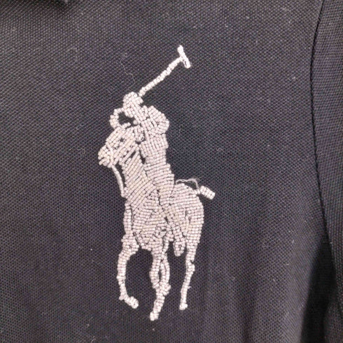 ラルフローレン RALPH LAUREN 90-00S ビーズ ビッグポニー刺繍 S/S ポロシャツ レディース import:L