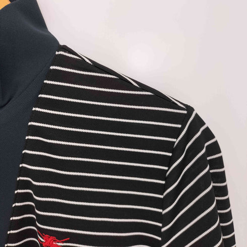 バーバリーゴルフ BURBERRY GOLF ロゴ刺繍 ボーダー ハーフジップ L/S カットソー レディース import:L