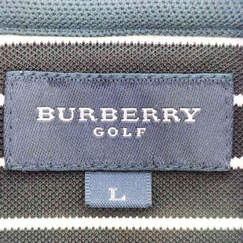 バーバリーゴルフ BURBERRY GOLF ロゴ刺繍 ボーダー ハーフジップ L/S カットソー レディース import:L