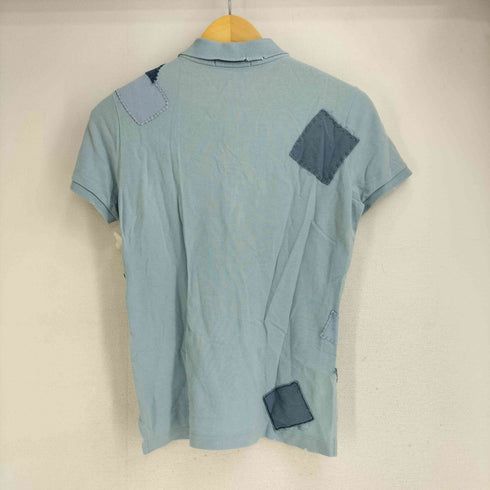 ラルフローレン RALPH LAUREN 90-00S THE SKINNY POLO スモールポニー刺繍パッチワークダメージデザイン S/S ポロシャツ メンズ import:L