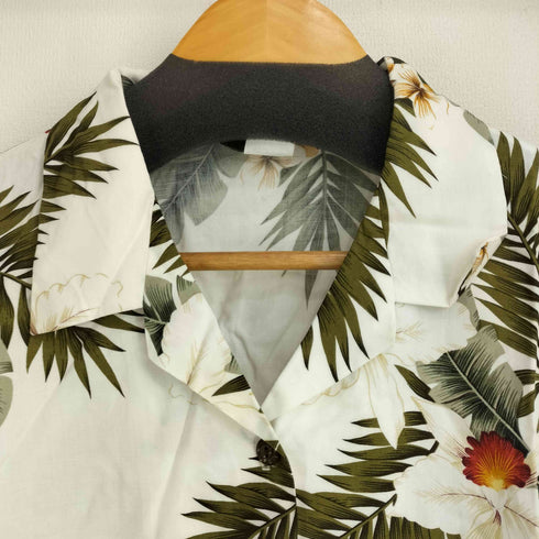 トゥーパームス TWO PALMS レーヨン100 ボタニカル柄 S/S オープンカラー アロハシャツ レディース import:M