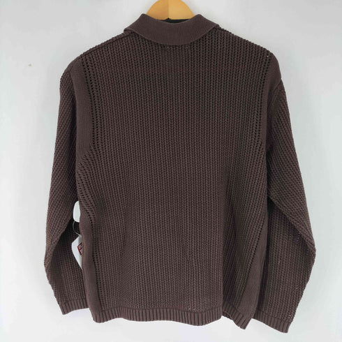 ザラ ZARA スキッパー メッシュ ポロニット メンズ US M