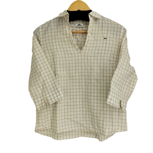 ラコステ LACOSTE チェック スキッパー ブラウス レディース EUR:42