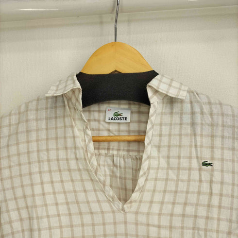 ラコステ LACOSTE チェック スキッパー ブラウス レディース EUR:42
