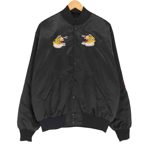 バーディー Birdie USA製 虎 龍 和柄 JAPAN サテンスタジャン メンズ import:M