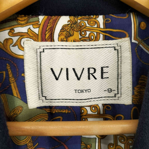 VIVRE CASHMERE カシミヤ混 裏地総柄 ダブルテーラードジャケット レディース JPN:9号