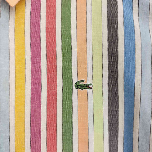 ラコステ LACOSTE ワンポイントミニ刺繍 ストライプ L/S シャツ レディース EUR:44