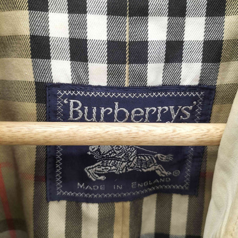 バーバリーズ BURBERRYS 80-90S OLD MADE IN ENGLAND 英国製 裏地ノバチェック エポレット ガンフラップ付き ダブル バルマカーン ステンカラー コート レディース