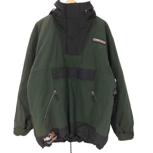 ポロスポーツラルフローレン POLO SPORT RALPH LAUREN 90S OLD 星条旗タグ SPORTMAN RL-67 ラバーロゴ ハーフジップ アノラック ジャケット プルオーバー 裾ドローコード メンズ import:L
