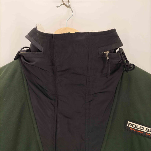 ポロスポーツラルフローレン POLO SPORT RALPH LAUREN 90S OLD 星条旗タグ SPORTMAN RL-67 ラバーロゴ ハーフジップ アノラック ジャケット プルオーバー 裾ドローコード メンズ import:L