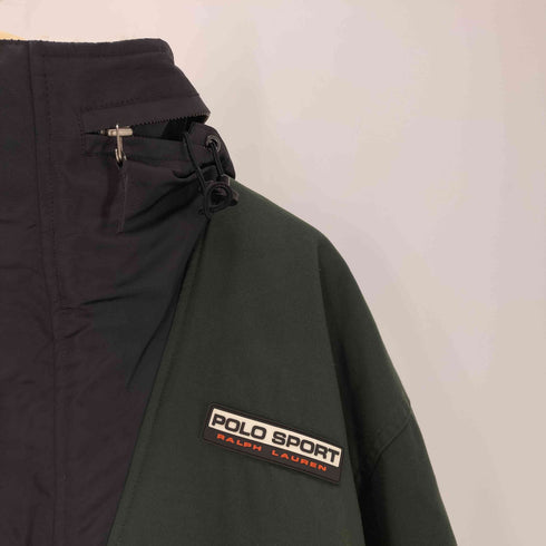 ポロスポーツラルフローレン POLO SPORT RALPH LAUREN 90S OLD 星条旗タグ SPORTMAN RL-67 ラバーロゴ ハーフジップ アノラック ジャケット プルオーバー 裾ドローコード メンズ import:L