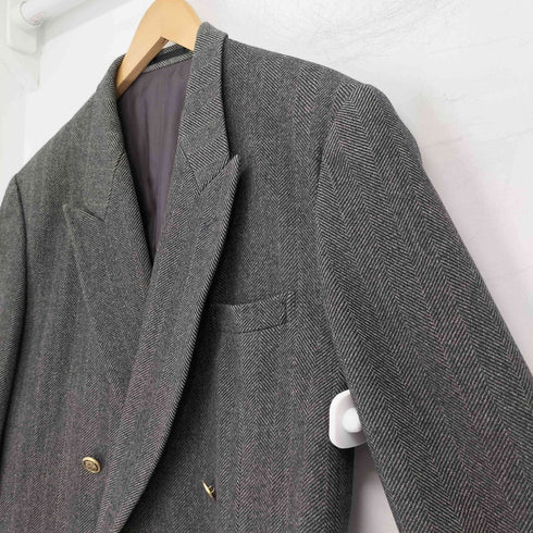 CASHMERE100 ヘリンボーン柄 テーラードジャケット メンズ import:S